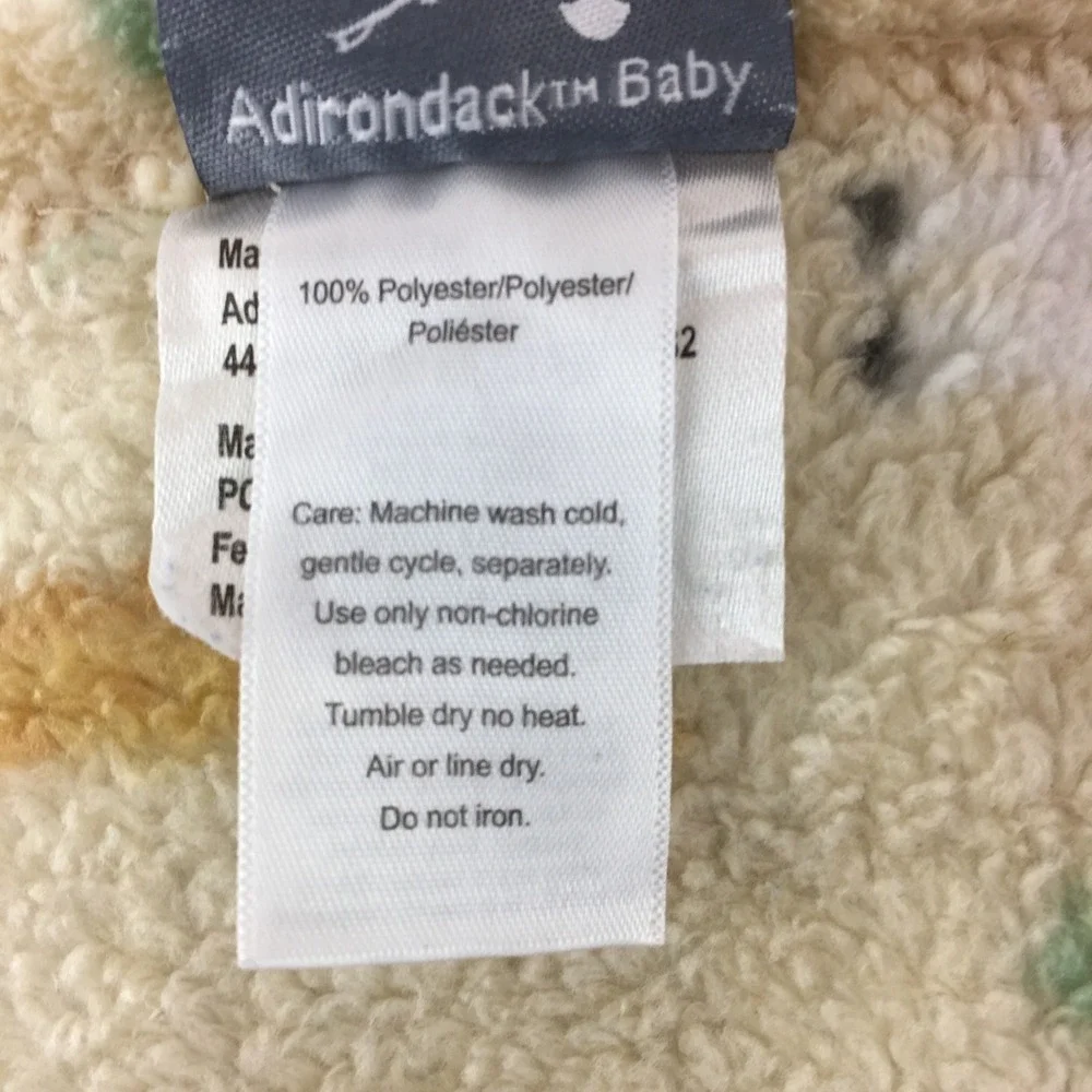 Adirondack Baby Plush‎ Blanket 28x38 Tan Safari Giraffe Zebra Lion Elephant